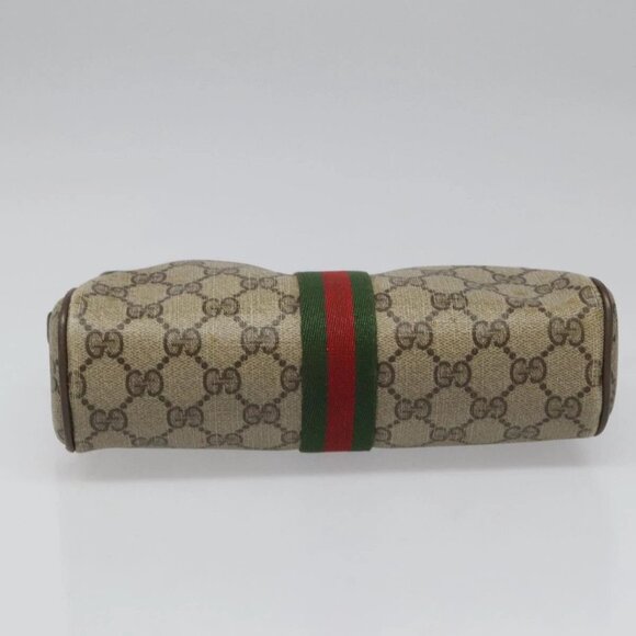 GUCCI GG Supreme Web Sherry Line Clutch Bag PVC Beige 89 01 012 Auth 112826 - Picture 10 of 16